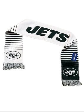 New York Jets Forever Collectibles Knot Scarf NFL Licensed Green White Fringe